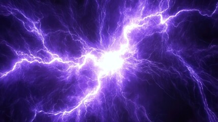 Fototapeta premium Powerful Purple Lightning Burst
