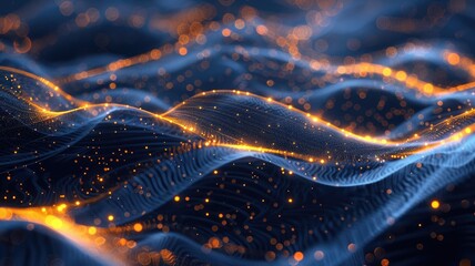 Wonderful picture of colorful light sparkling particles scattered across space background, create abstract bokeh effect perfect for designs that aim to evoke a sense of energetic and fantasy. AIG53.