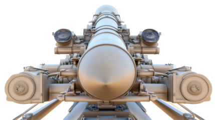 Detailed View of a Military Missile System Highlighting Advanced Engineering and Design Elements