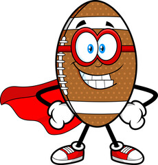 American Football Superhero Mascot Cartoon Character