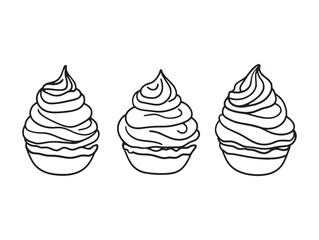 pavlova cake minimalistic line art design