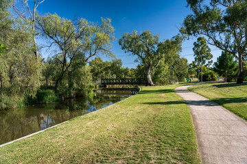 Dalby, QLD, Australia - Walking path along the Myall Creek