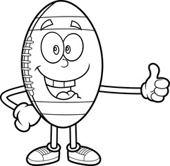 American Football Character Giving Thumbs Up Coloring Page