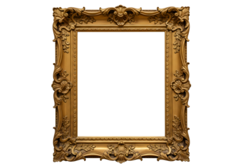 Ornate Gold Picture Frame: Antique Style Frame for Art and Photos transparent background