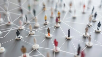 Picture symbolized people connect with social media system for entertainment or business, online community concept. Internet network technology for user to find or communicate diverse friend. AIG53.