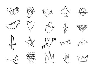 Doodle Grunge and Rebel Element