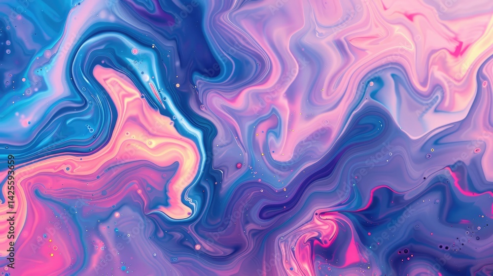 Poster the close up abstract picture of multiple colour mixing in form of liquid together for colourful sha