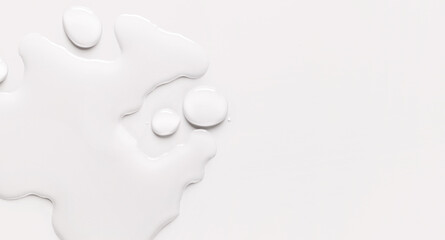 water drops of transparent gel serum on gray background