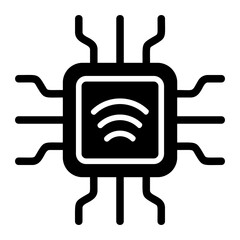 Brain Chip Solid Icon
