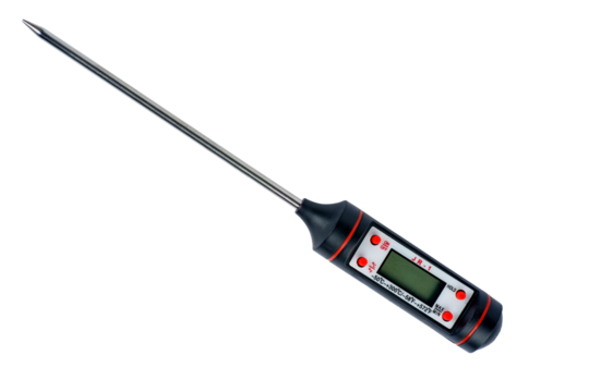 Digital food instant thermometer with LCD display isolated on a white background