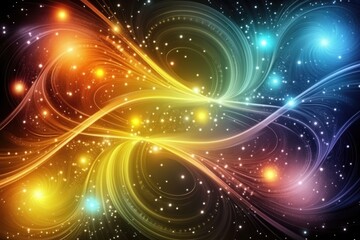 Vibrant cosmic swirls, luminous trails
