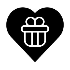 Heart Gift Solid Icon