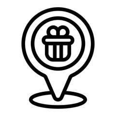 Location Gift Line Icon
