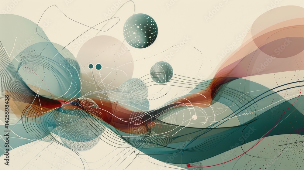 Aufkleber abstract colorful geometric shapes effect on surface of digital cyber design express scene of cybers