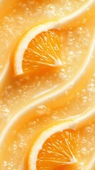 Orange slice swirls on textured background