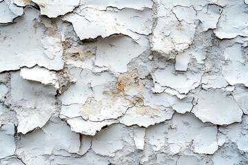 Fototapeta premium Cracked White Paint Texture Background Wall