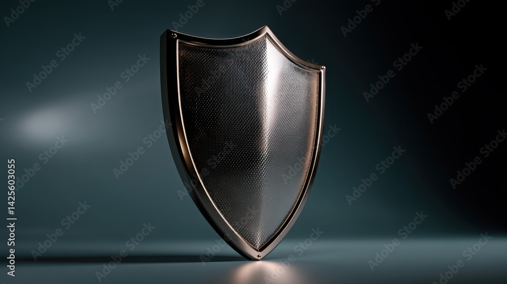 Poster a shield on a dark background illustrating financial technology security concepts and assurance in a
