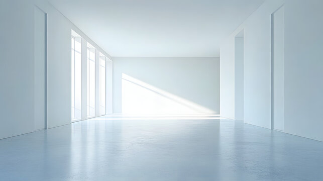 Modern minimalist interior space bright room photography clean aesthetic eye level serenity