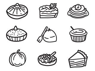 simple pumpkin pie line art for festive seasonal designs