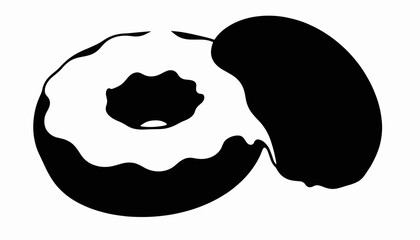 Mustard-filled doughnut silhouette for April Fools' prank, humor