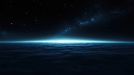 Fototapeta premium Celestial Serenity: A Nighttime View Above the Clouds