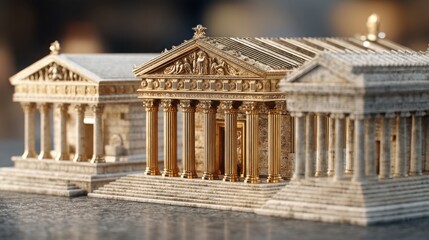 Obraz premium Detailed model of a modern building representing state-owned financial institutions and public banking concepts