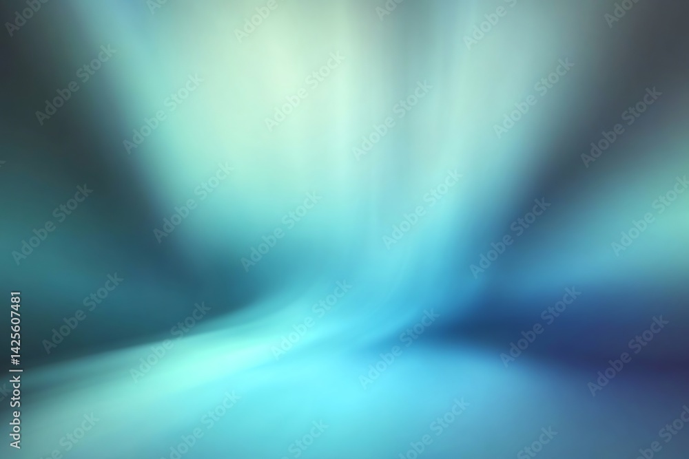Poster abstract aurora borealis effect with light rays and teal gradient