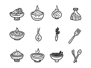 minimalist line art vector of delicious ras malai sweet
