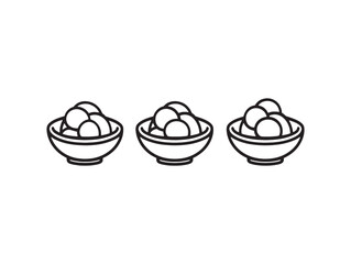 Rasgulla detailed vector line art design of traditional dessert