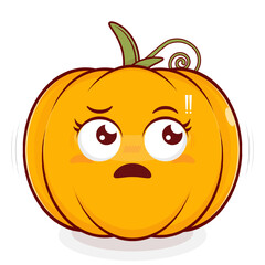 pumpkin doubt face cartoon cute