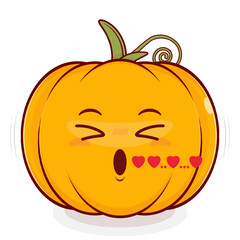 pumpkin whistling love face cartoon cute