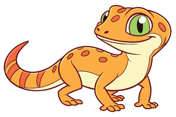vector illustration of a cute cartoon gecko.