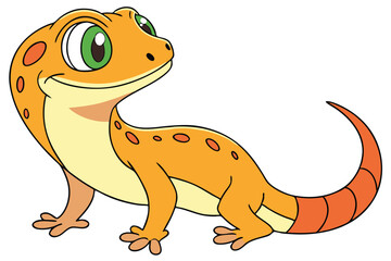 vector illustration of a cute cartoon gecko.