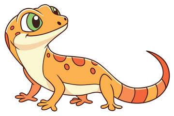 vector illustration of a cute cartoon gecko.