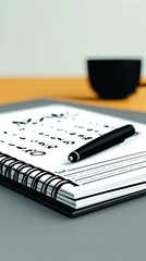 Obraz premium Spiral Notebook Pen Planning To Do List Office Supplies Desk Close up Business Wor
