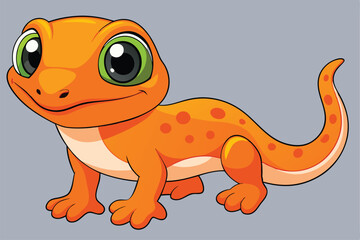 vector illustration of a cute cartoon gecko.