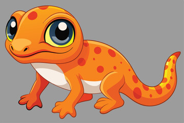 vector illustration of a cute cartoon gecko.
