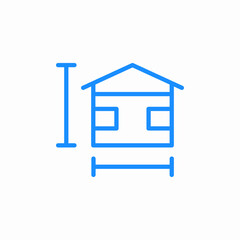 house dimensions icon sign vector