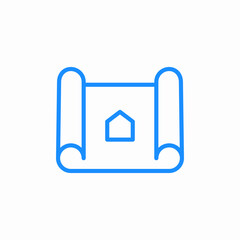 house plan blueprint icon sign vector