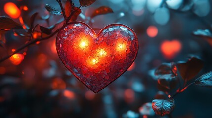 Beautiful heart shaped bokeh on Valentines Day