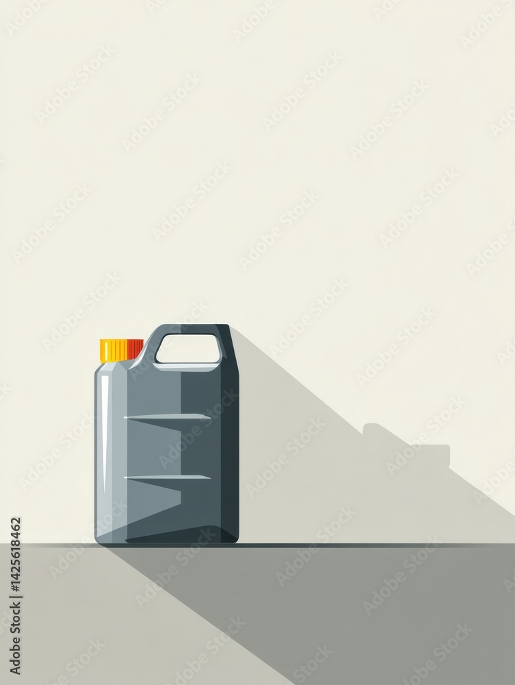 Poster Gasoline Can With Flat Shadow Creating a Minimalistic Aesthetic in a Clean Layout Setting