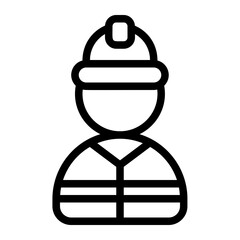 Construction Worker Line Icon