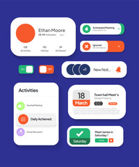 Productivity Editable UI Design Kit suitable for banner posters, design templates and web design elements