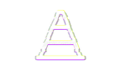 Icon traffic cone is distorted. Glitch. Noise, chromatic aberration, geometric distortion