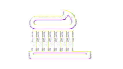 Icon toothbrush is distorted. Glitch. Noise, chromatic aberration, geometric distortion