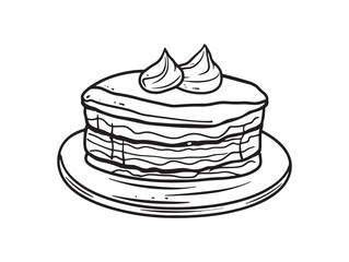 Sacher Torte minimalist vector drawing design