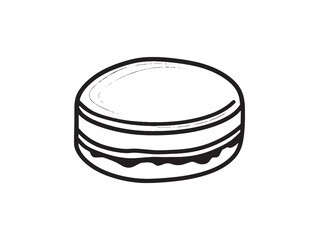 Simple and clean Sacher Torte line art design