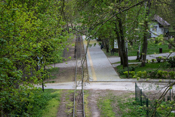 Reconstructed wooden huts from the beginning of the first millennium AD, museum in Biskupin, Poland