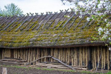 Reconstructed wooden huts from the beginning of the first millennium AD, museum in Biskupin, Poland