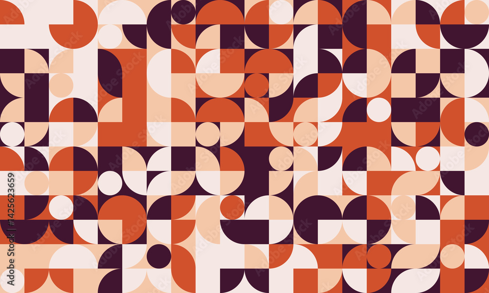 Poster abstract geometric pattern. warm earthy tones in a midcentury modern style create a sophisticated an